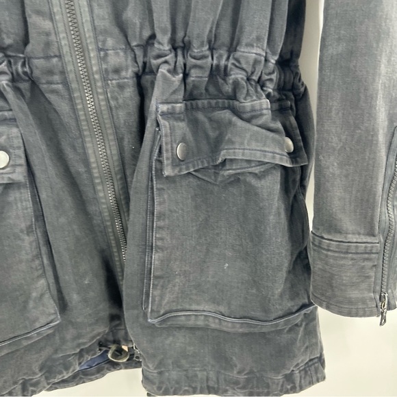 Rag & Bone charcoal grey distressed utility jacket size 10 - Picture 3 of 6